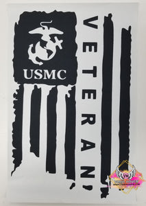 Screen Print * Veteran Flag USMC * Single Color S-Print