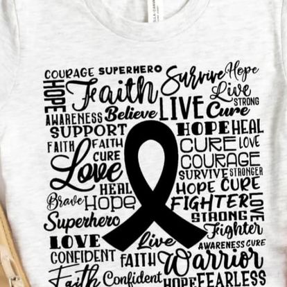Screen Print * Faith Cure Love Cancer Awareness Typography * Single Color S-Print
