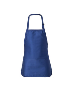 Full-Length Apron with Pouch Pocket * Royal