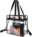 Clear Tote Bags with Zipper and Adjustable Strap 12 x 12 x 6 Inches * Stadium Approved