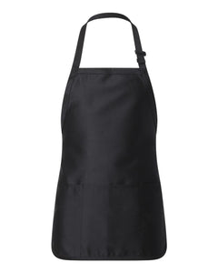 Full-Length Apron with Pouch Pocket * Black