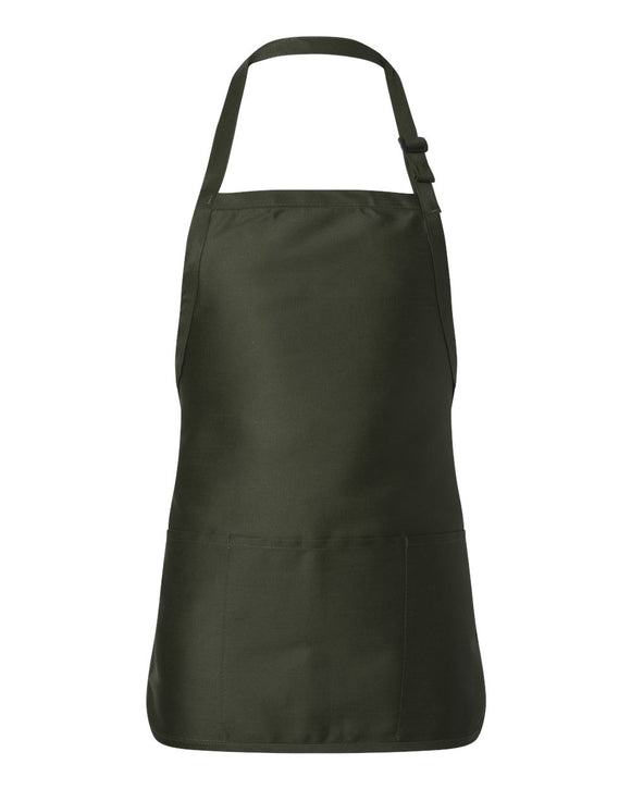 Full-Length Apron with Pouch Pocket * Forest