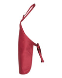 Full-Length Apron with Pouch Pocket * Red