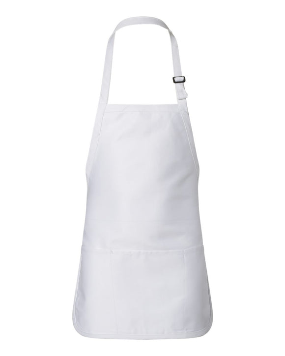Full-Length Apron with Pouch Pocket * White