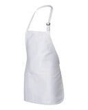 Full-Length Apron with Pouch Pocket * White