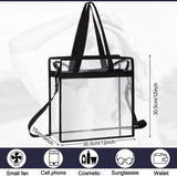 Clear Tote Bags with Zipper and Adjustable Strap 12 x 12 x 6 Inches * Stadium Approved