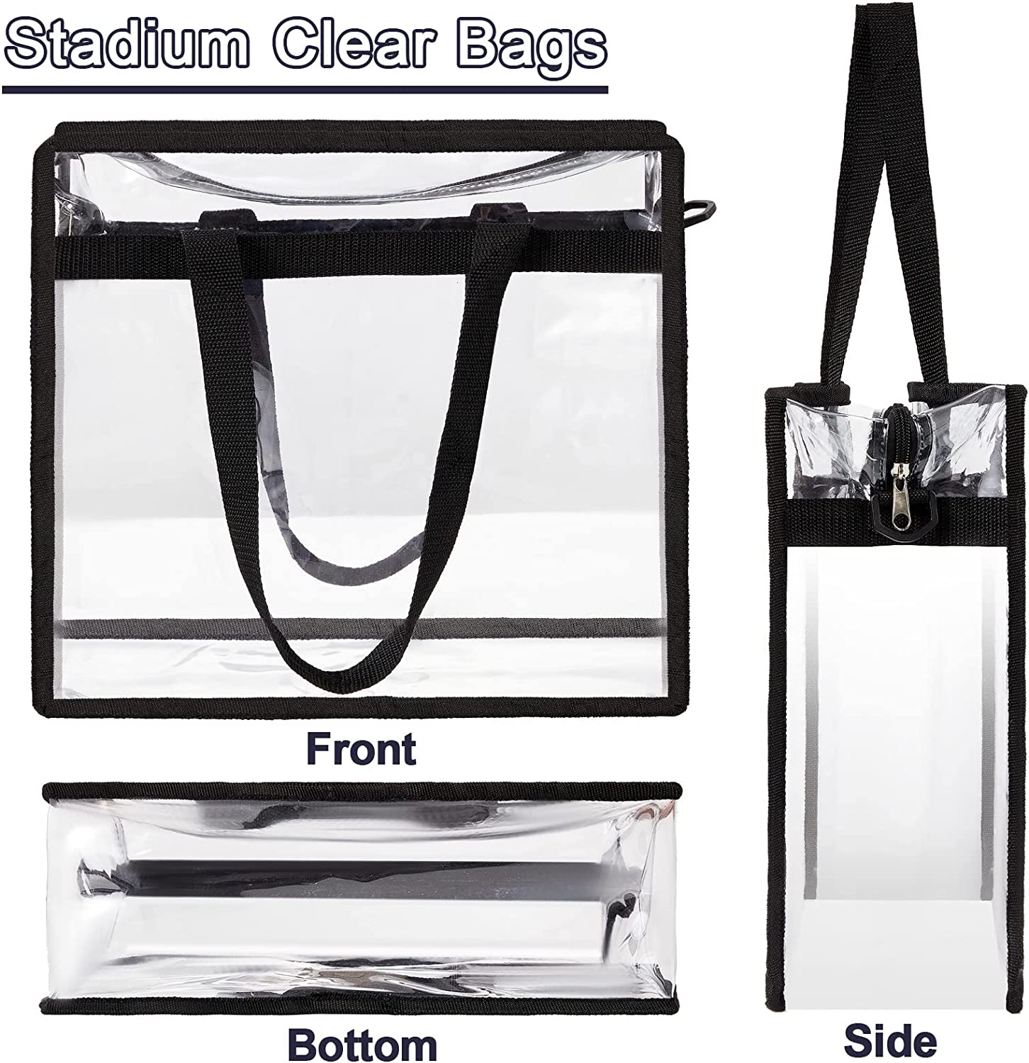 Custom Transparent Stadium Approved Clear Tote Bags - Clear Tote Bags