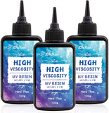 UV Resin High Viscosity Ultraviolet Epoxy Resin Non-Toxic Crystal Clear 100g (1 bottle)