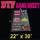DTF Custom Transfers GANG SHEET (Roll) 22" x 30"