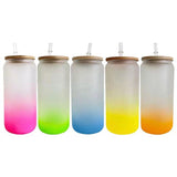 20oz Glass Sublimation Cup * Colorful Gradient Frosted