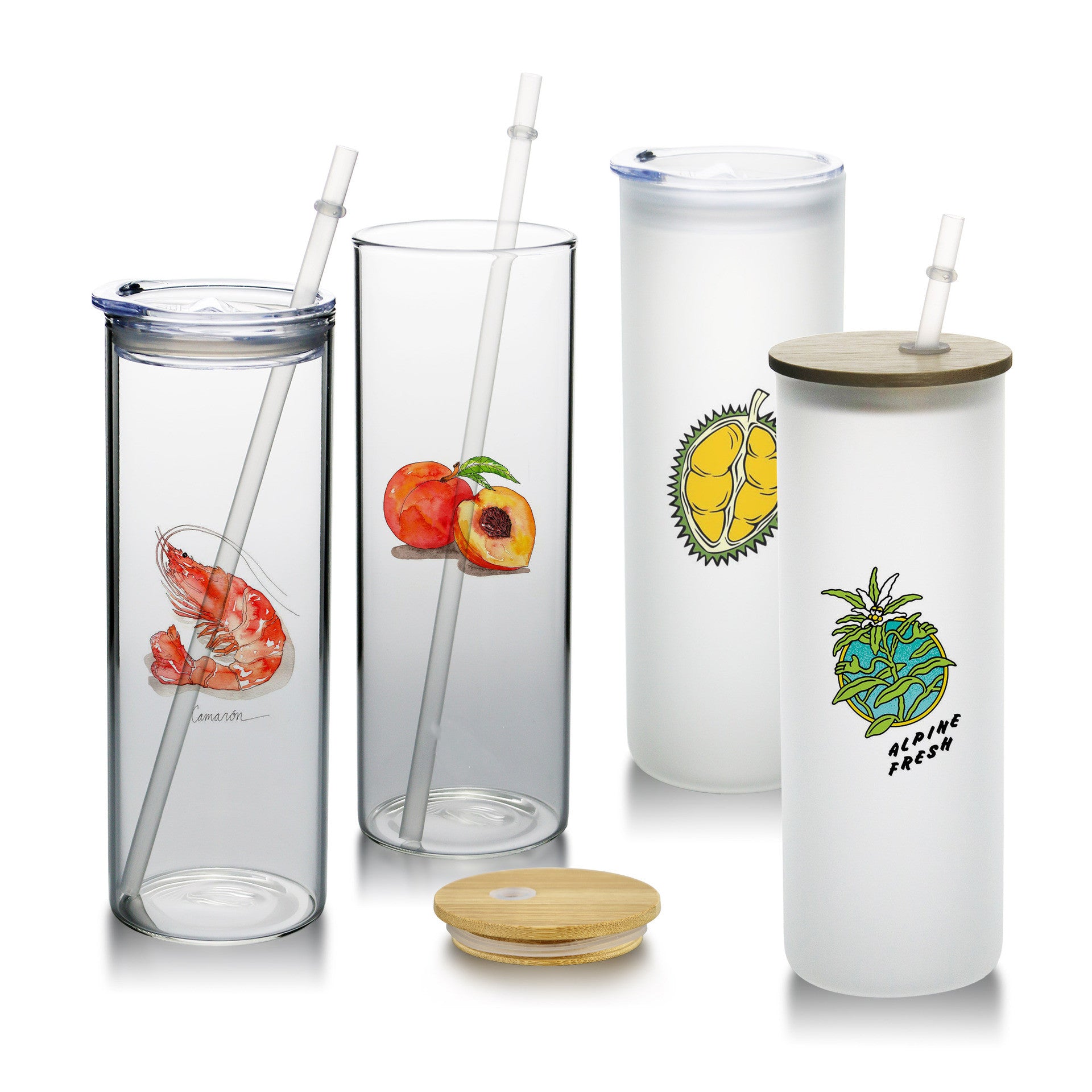 VEVELU 25 Pack Frosted Glass Cups with Lids and Straws 16oz Gradient Color  Sublimation Glass Cups Can Blanks Tumbler Glass Sublimation Cups with