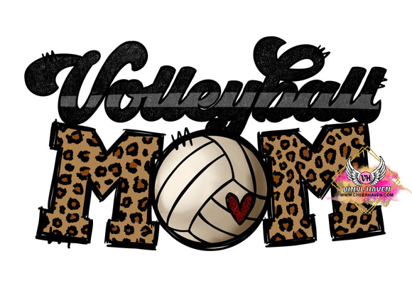 DTF Print * Volleyball Mom Leopard