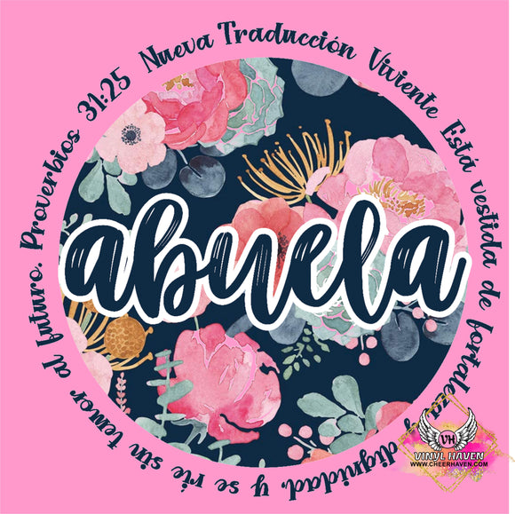 Screen Print * Abuela floral circle * Mothers day