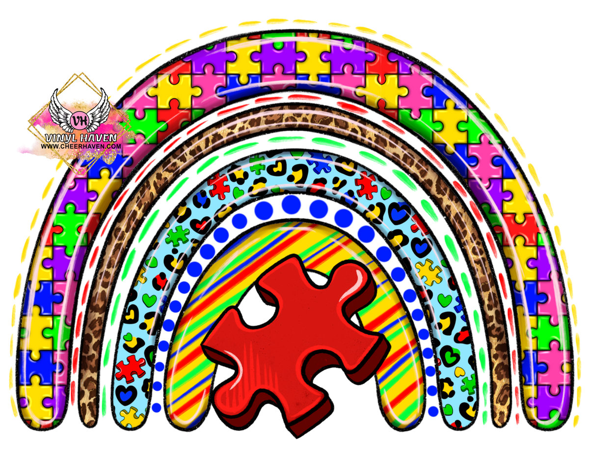 DTF Print * Autism * Autism Rainbow – Cheer Haven LLC.