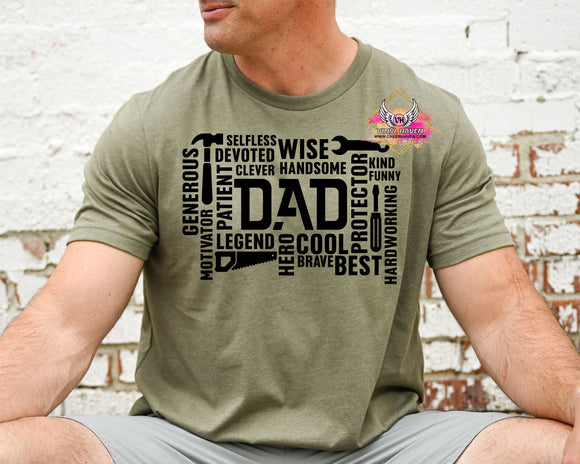 Screen Print * Dad Wise Devoted Cool * Father's day ( 26 ) * Single Color S-Print