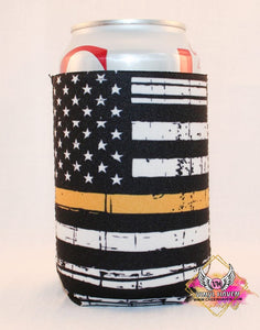 Koozie * Neoprene * Yellow Line Flag