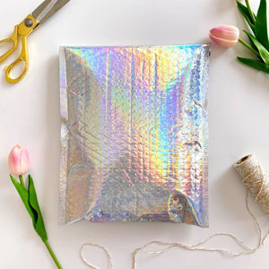 Holographic Metallic * Poly Bubble Mailers: 8.5x12