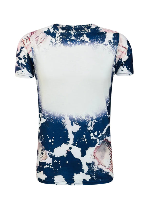 Baseball Bleached Tees * 100% polyester bleached sublimation shirts * ADULT SIZES