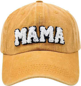 Distressed Embroidered Mama Baseball Cap