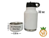 Sublimation Water Bottle with Snack storage/Dog bowl bottom * 32oz