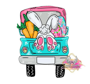 Screen Print * Easter * Easter Truck Bunny Tail
