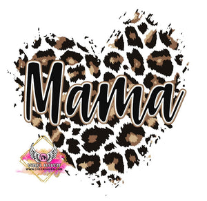 Screen Print * Mama Leopard Heart * Mothers day