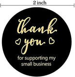 Thank you for supporting my small business Sticker 25pc Roll * 2" round * Black