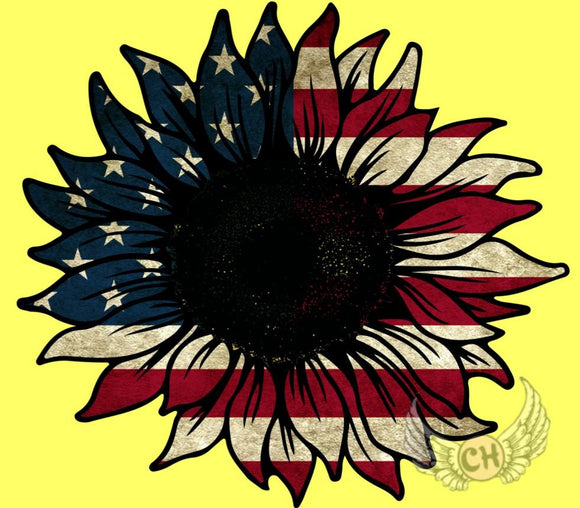 Screen Print * Sunflower Flag * YOUTH * 4th of July